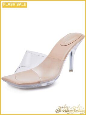 Clear Platform High Heel Sandals Square Toe Stiletto